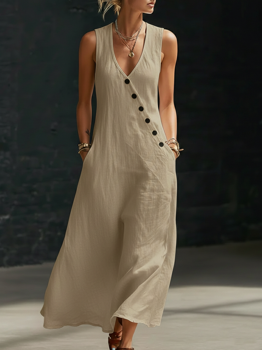 Agora | Vestido con botón ligero
