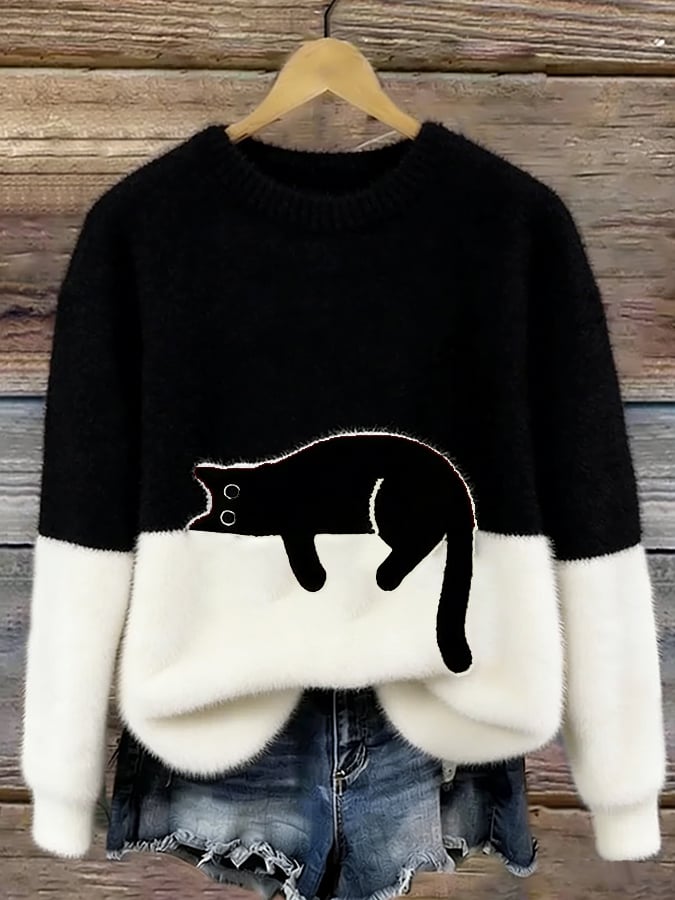 Belinda - Jersey Estampado de Gato