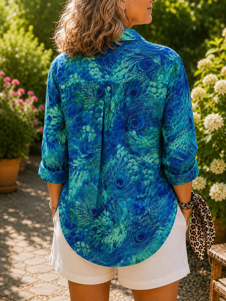 Lisa | Blusa Elegancia de Pavo Real