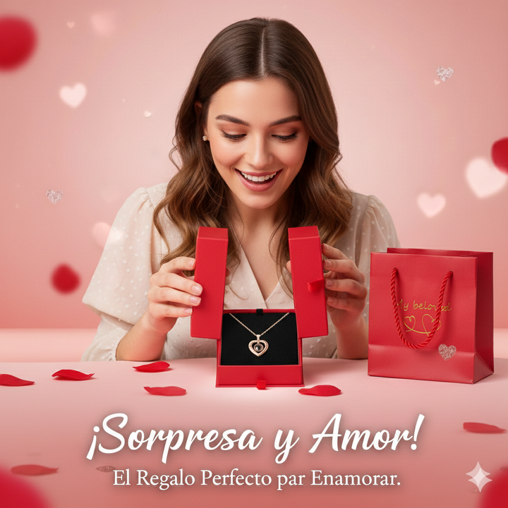 Rosa Eterna + Collar de Amor 100 Idiomas” — El regalo que dice “TE AMO” de mil formas