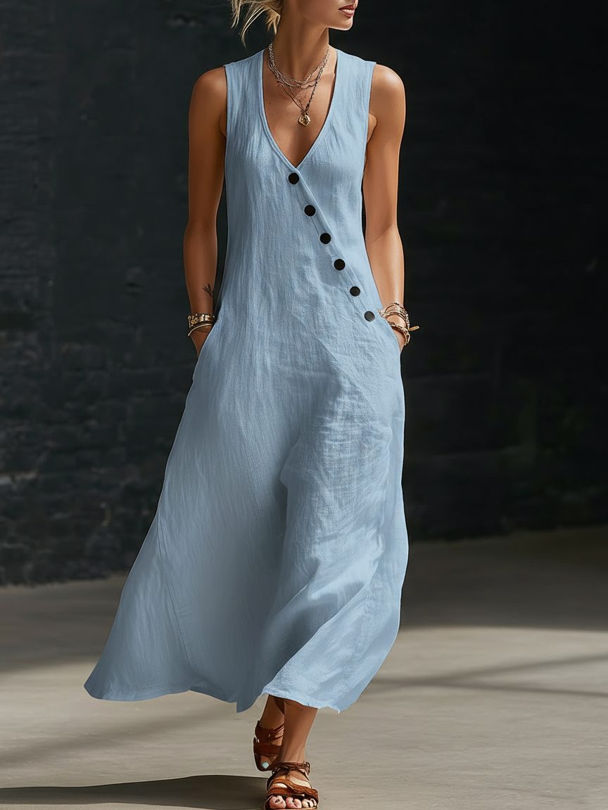 Agora | Vestido con botón ligero
