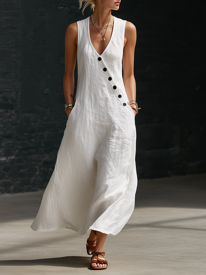 Agora | Vestido con botón ligero
