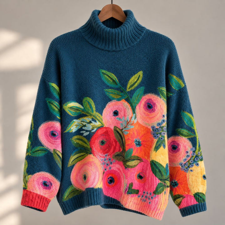 Alicia | Jersey cuello alto floral