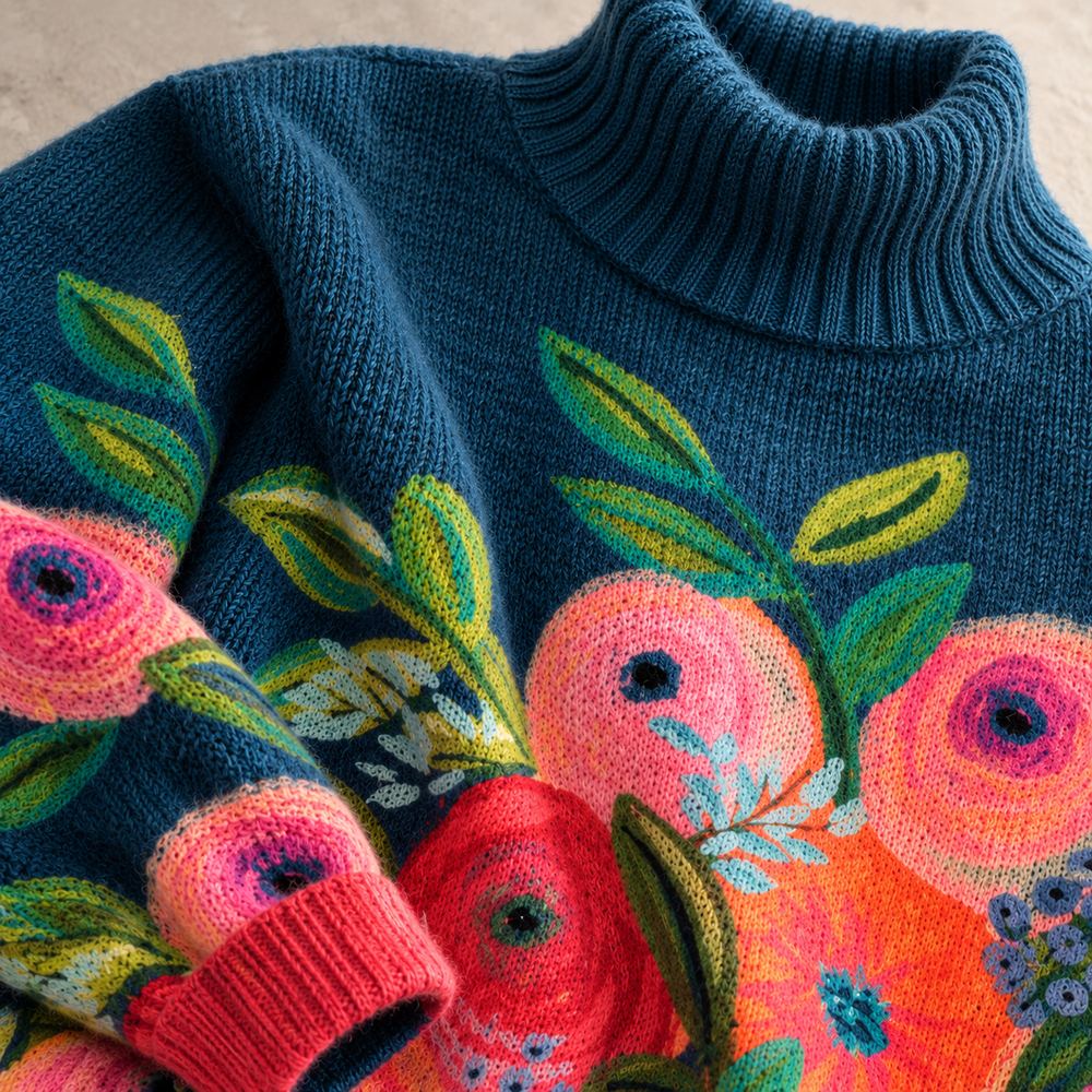 Alicia | Jersey cuello alto floral