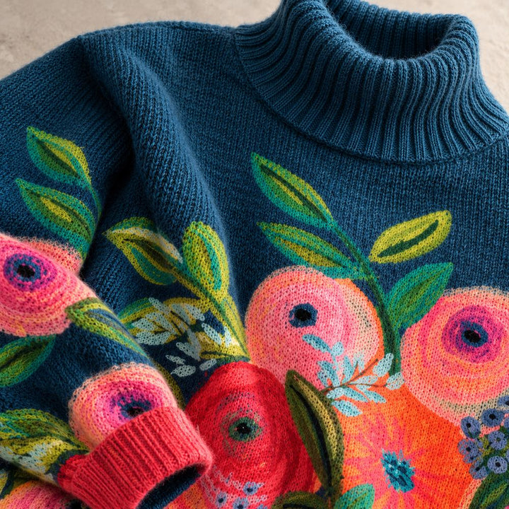 Alicia | Jersey cuello alto floral