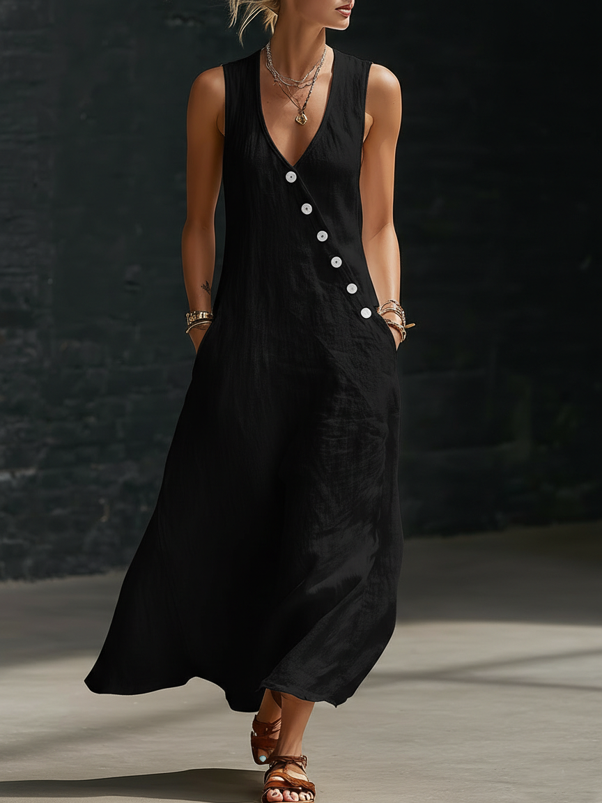 Agora | Vestido con botón ligero