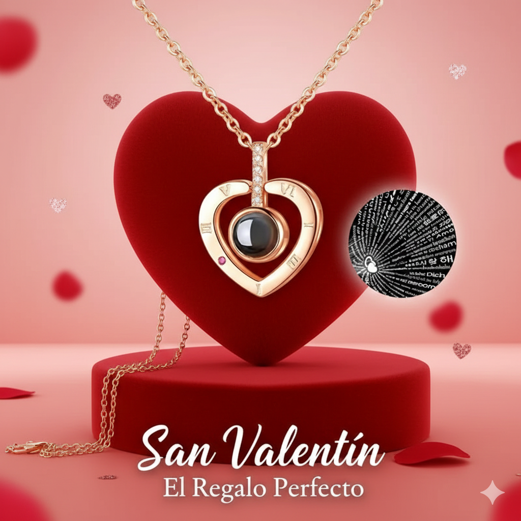 Rosa Eterna + Collar de Amor 100 Idiomas” — El regalo que dice “TE AMO” de mil formas