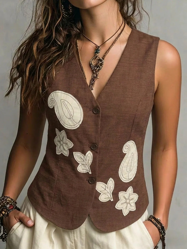 Lucía Chaleco De Lino Elegante