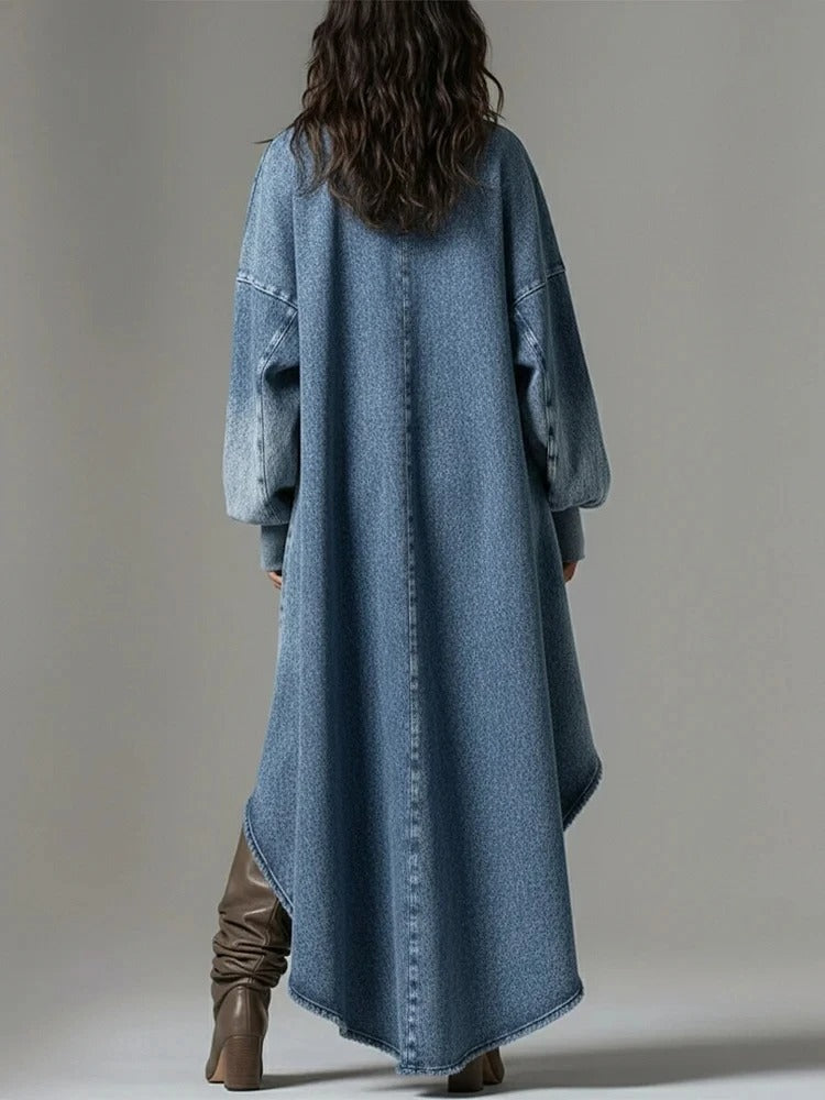 Lara vestido vaquero asimétrico de corte holgado