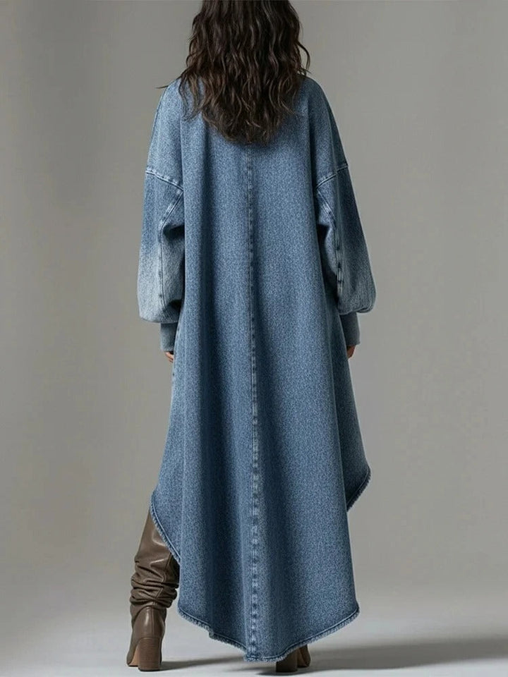 Lara vestido vaquero asimétrico de corte holgado