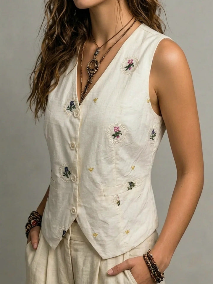 Martina Chaleco Bordado Ajustable