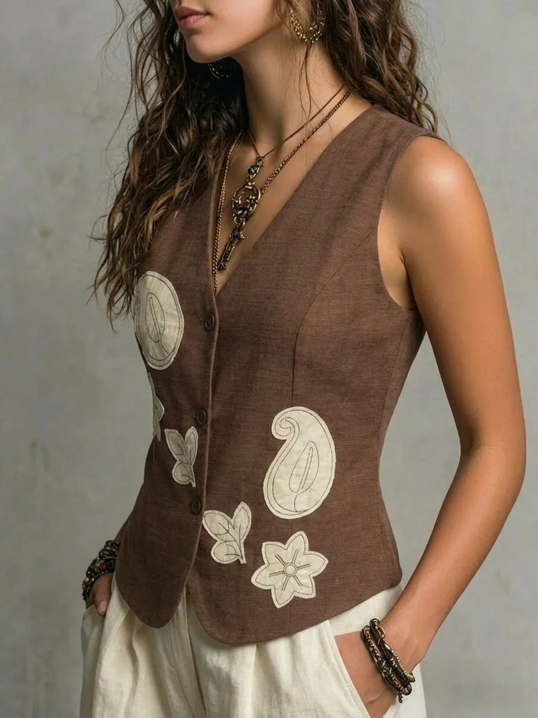 Lucía Chaleco De Lino Elegante