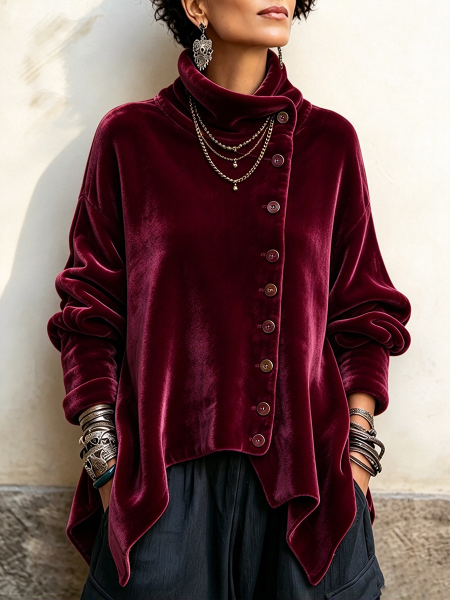 Cayetana | Top Asimétrico Velvet Oversized