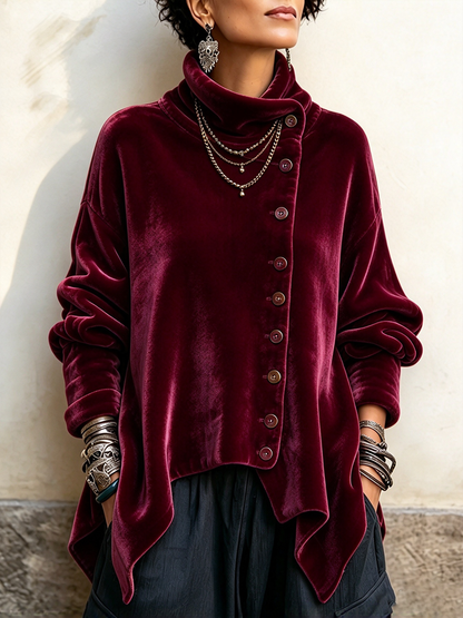 Cayetana | Top Asimétrico Velvet Oversized