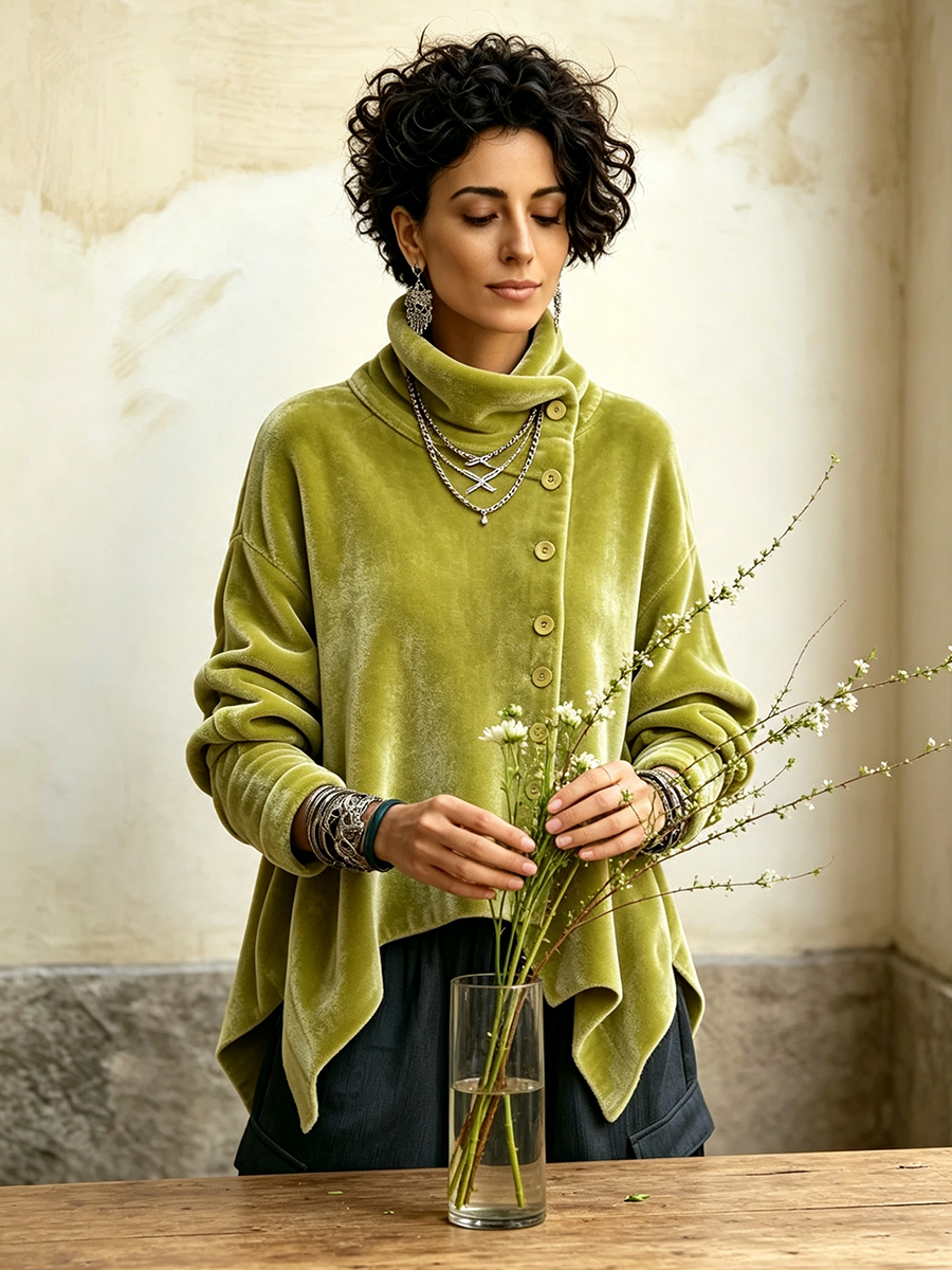 Cayetana | Top Asimétrico Velvet Oversized