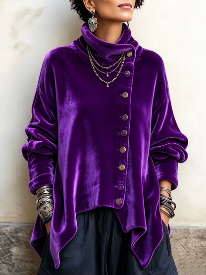 Cayetana | Top Asimétrico Velvet Oversized