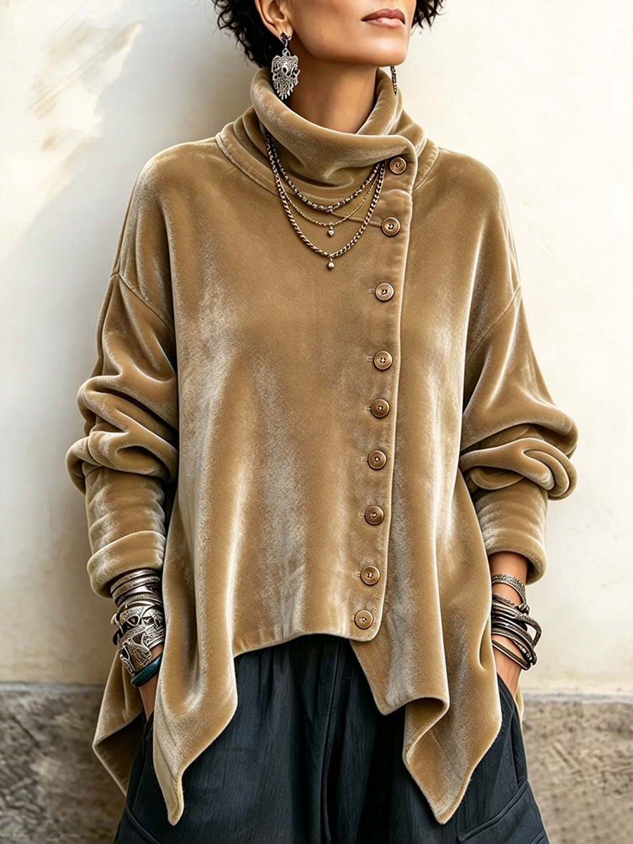 Cayetana | Top Asimétrico Velvet Oversized