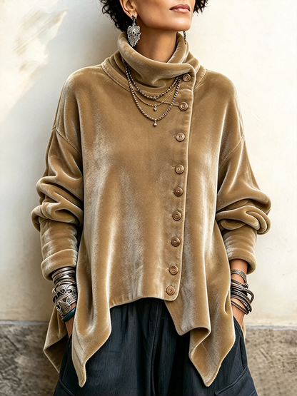 Cayetana | Top Asimétrico Velvet Oversized