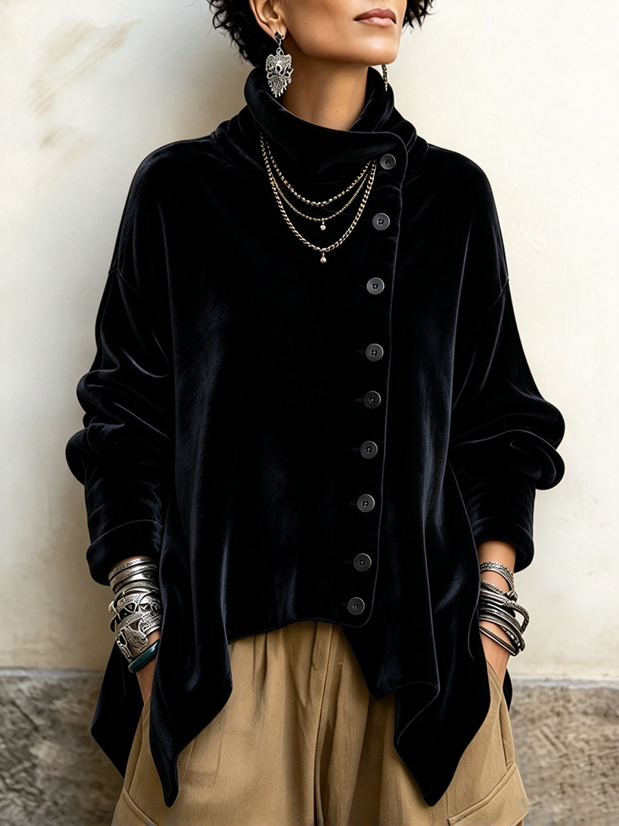 Cayetana | Top Asimétrico Velvet Oversized