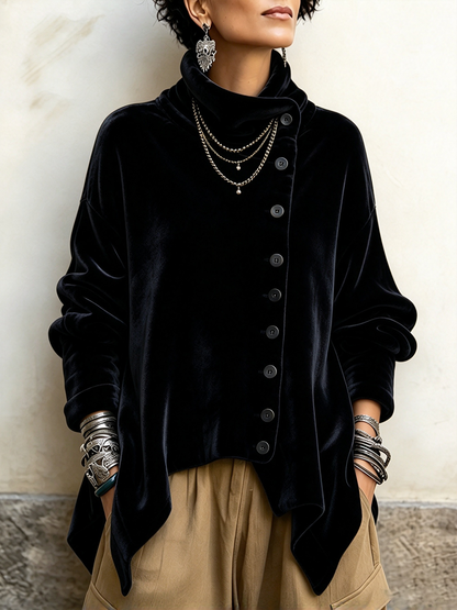 Cayetana | Top Asimétrico Velvet Oversized