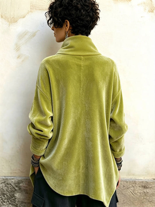 Cayetana | Top Asimétrico Velvet Oversized