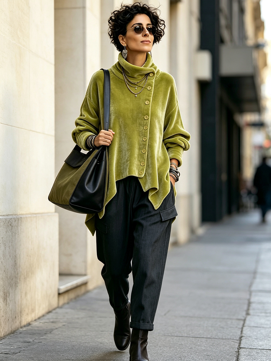 Cayetana | Top Asimétrico Velvet Oversized