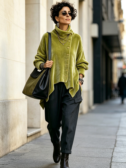Cayetana | Top Asimétrico Velvet Oversized
